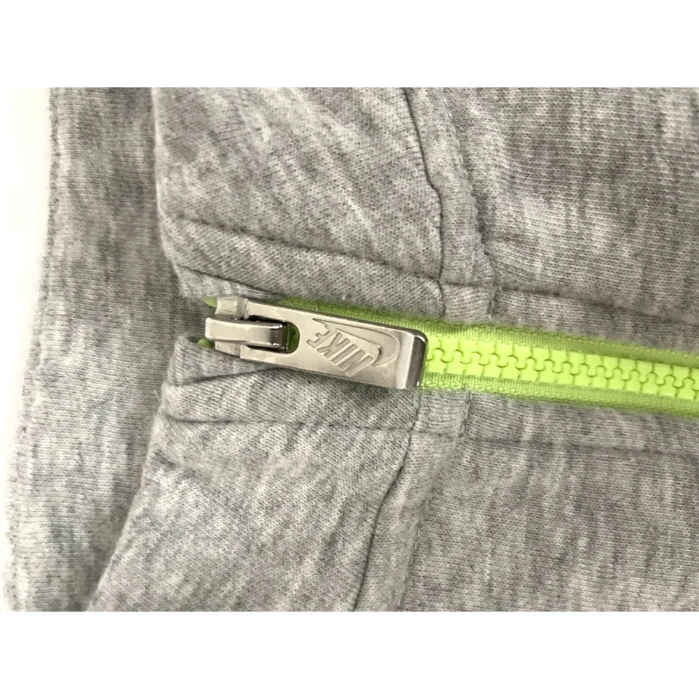 Nike Girls 1/2 Zip Fleece Sweatshirt Gray Pink Neon Green Size M 5-6 YRS